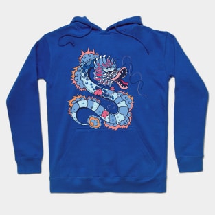 Enigmatic Fire: Hand-drawn Abstract Sketch Dragon Hoodie